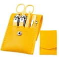 thumbnail image 1 of Bxaolu Manicure Set - 7 Pieces Professional Travel Nail Clippers with Leather Bag, Stainless Steel Nail Care Tools Grooming Kit for Women Men, Yellow, 1 of 6