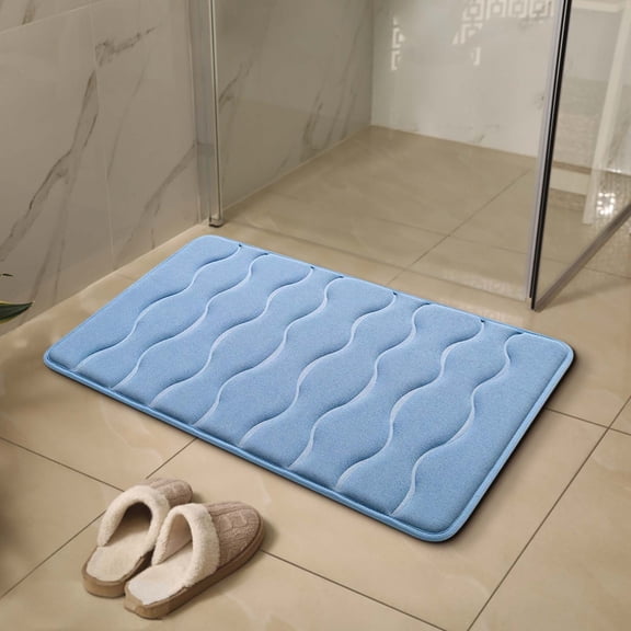 Bxaolu Memory Foam Bath Mat 16x24, Ultra Soft and Absorbent Bathroom Rugs, Non-Slip, Machine Wash Dry, Thick Bath Rug Carpet for Bathroom Floor, Sink and Shower