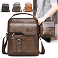 thumbnail image 1 of Bxaolu Men's Leather Crossbody Shoulder Bag - Messenger Satchel Travel Handbag, Brown, 1 of 5
