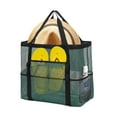 thumbnail image 1 of Bxaolu Mesh Beach Bag - Large Tote Bag for Family, Toys, Vacation Essentials (Green), 1 of 6