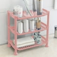 thumbnail image 1 of Bxaolu Mesh Storage Shelving 3-Tier Utility Shelving Unit Plasitc Organizer Drain Rack for Home,Kitchen,Office, Pink, 1 of 6