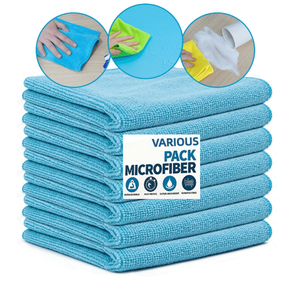 Bxaolu Microfiber Cleaning Cloths 5 Pack, Premium 12x 12 inch Microfiber Towel for Cars, Ultra Absorbent Car Washing Cloth, Lint Free Streak Free Wash Cloths for Car, Kitchen, and Window