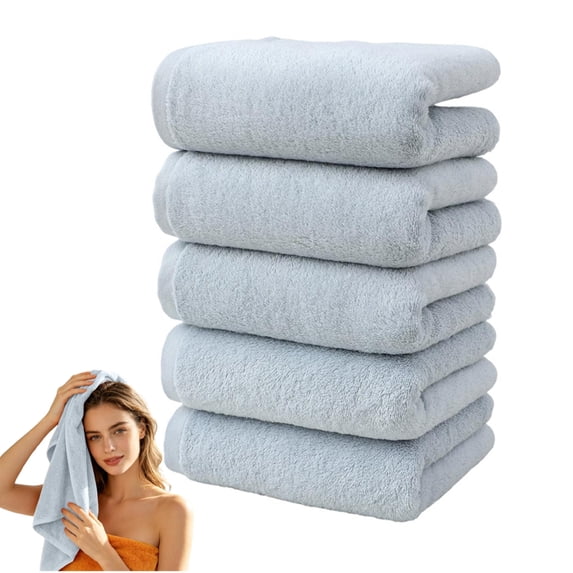 Bxaolu Microfiber Washcloths 5 Pack 29.5" x 13.8" Soft Feel Fingertip Towels Quick Drying Wash Cloths Ultra Soft, Multipurpose Face & Hand Towels for Bathroom, Spa, and Gym Towel.