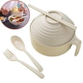 thumbnail image 1 of Bxaolu Microwave Ramen Cooker, Ramen Bowl Set,Instant Noodles Bowl with Chopsticks, Ramen Cooker with Handles for College Dorm Room Apartment Essentials Dishwasher-Safe,Beige, 1 of 8
