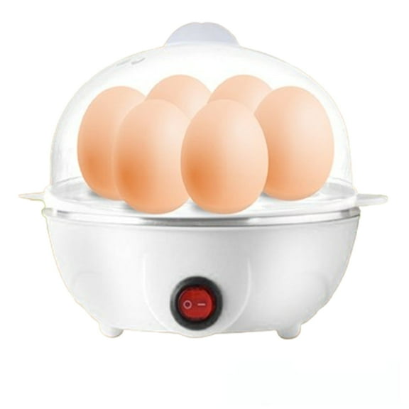 Bxaolu Mini Egg Cooker, Easy Egg Cooker Electric 7-Egg Capacity, Soft, Medium, Hard-Boiled Egg Cooker with Auto Shut-Off, White