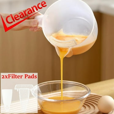 Bxaolu Mixing Bowls with Handle, Egg Beating Bowl with Pour Spout and Filter, Plastic Egg Whisking Bowl for Kitchen Mix Cook Bake Prep