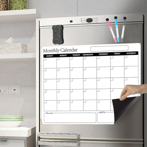 Bxaolu Monthly Magnetic Calendar for Refrigerator - 16.5x11.8” Dry Erase Fridge Calendar Magnet Organizes 2025 Schedules, Offices, Kids Chores, Meals, More - Whiteboard with 3 Markers & Eraser