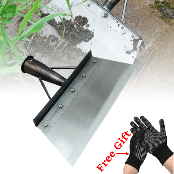 Bxaolu Multi-Function Cleaning Shovel, Stainless Steel Outdoor Garden Cleaning Shovel, Heavy Duty Flat Shovel, Weeding, Planting, Landscaping(26cm/10.25in Edge)