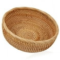 thumbnail image 1 of Bxaolu Natural Rattan Round Fruit Basket Bowls, Hand Woven Decor Serving Baskets, 8.6" Wicker Storage for Dinning Roomfor Kitchen Entryway Tabletop Decorative (Round-Medium), 1 of 8