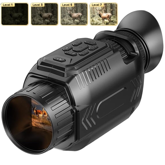 Bxaolu Night Vision Monocular - Digital Infrared Monocular Telescope with 4K Video & 64MP Photo, 28X Digital ,Rechargeable Night Vision Lens&nbsp;for Hiking and Camping