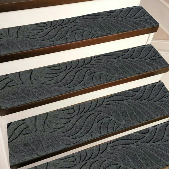 Bxaolu Non Slip Stair Treads for Wooden Steps,1Pack 8" X 30" Stairs Carpet Treads Indoor for Elders and Pets, Dark Gray