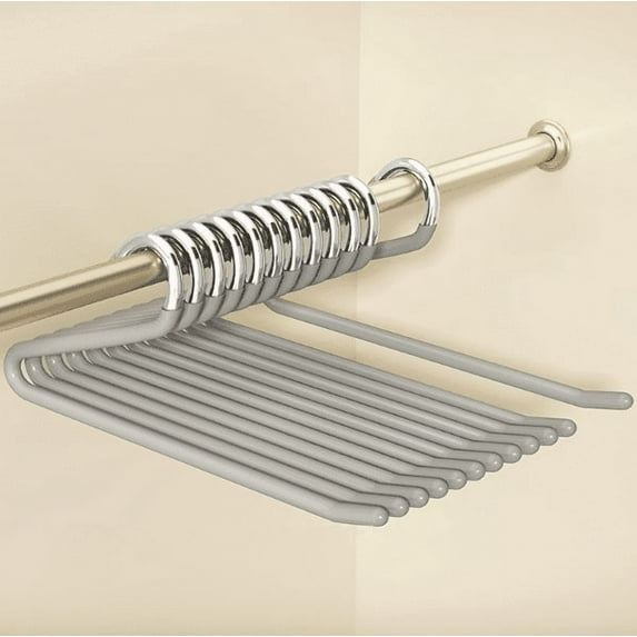 Bxaolu Open Ended Pants Jean Hangers - Metal Jeans Hangers 10 Pack 10 mm Thick, Versatile Non-Slip Hangers for Heavy Pants, Jeans, Trousers, Scarf, Space Saving Clothes Hangers for Women Men, Gray