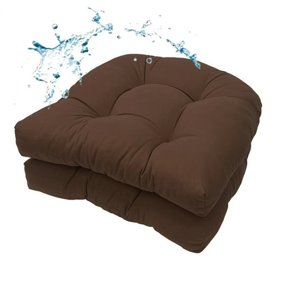 Bxaolu Outdoor Chair Cushions Set of 2, 19"X19"Patio Chair Cushions with High Elasticity PP, Patio Furniture Cushions, Outdoor Dining Chair Pads, Coffee