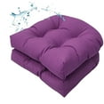 thumbnail image 1 of Bxaolu Outdoor Chair Cushions Set of 2, Patio Chair Cushions with Ties, 19"x19" Tufted Outdoor Seat Cushions, Waterproof Patio Furniture Cushions, Outdoor Dining Chair Pads, Purple, 1 of 9