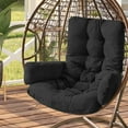 thumbnail image 1 of Bxaolu Outdoor Hanging Egg Chair Cushion Replacement 47"x23.4" Thicken Hanging Egg Swing Chair Cushion Indoor Outdoor Wicker Rattan Hammock Basket Cushions(Black), 1 of 9
