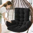 thumbnail image 1 of Bxaolu Outdoor Hanging Egg Chair Cushion Replacement, Thicken Egg Chair Cushion Waterproof Basket Eggs Chairs Cushion for Hanging Eggs Chairs Swing (49" x 20" x 5", Black), 1 of 9