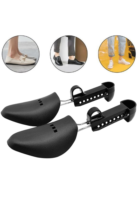 Plastic Shoe Tree Stretcher, Boot Shaper, 9-Gear Adjustable, Single-Spring Design, Black, 1 Count