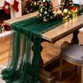 thumbnail image 1 of Bxaolu Pearl Table Runner Tulle Summer Cheesecloth 29.5 x118 Inch Gauze Cheese Cloth Sheer Chiffon Dining Wedding Birthday Party Ba|by Shower Bridal Anniversary Holiday Centerpiece Table Decor, 1 of 6