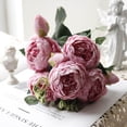 thumbnail image 1 of Bxaolu Peonies Artificial Flowers Bouquet, Fake Peony for DIY Bridal Decorations Wedding Centerpieces for Table Faux Silk Floral Arrangement Party Home Decor Indoor(2Pack, 11.8"), 1 of 7