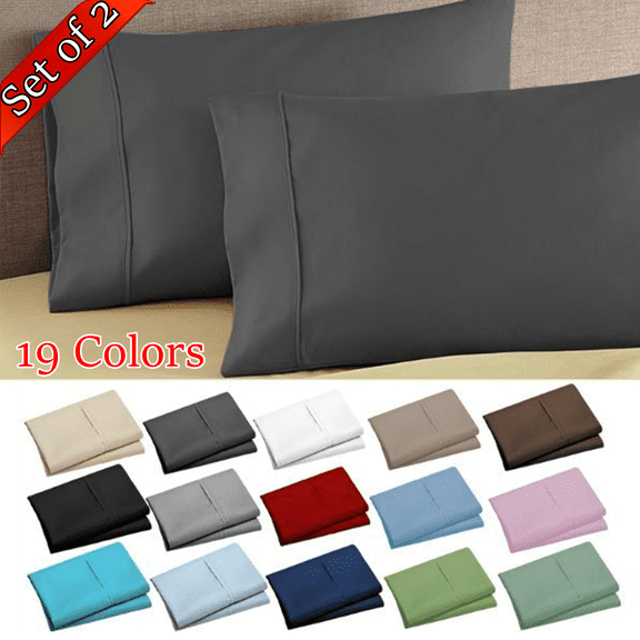 Bxaolu Pillow Cases Queen Size 2-Pack – Soft Brushed Microfiber – Envelope Closure – Perfect for Home, Hotels, Guest Rooms – 20x30 Inches (Dark Gray)