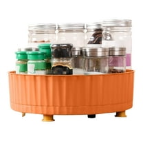 Bxaolu Plastic 10-Inch Round Lazy Susan Organizer for Kitchen Pantry Storage - Turntable Spice Organizers and Storage for Cabinet, Refrigerator, Table Top, Countertop, Bathroom(1Pack, Orange)