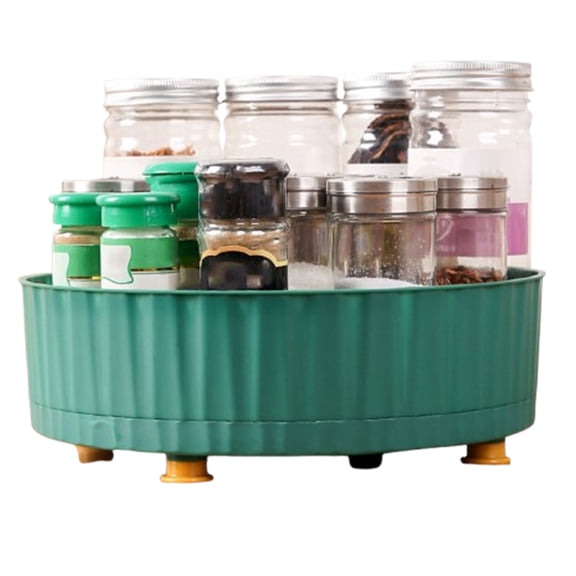 Bxaolu Plastic 10-Inch Round Lazy Susan Organizer for Kitchen Pantry Storage - Turntable Spice Organizers and Storage for Cabinet, Refrigerator, Table Top, Countertop, Bathroom(1Pack, Green)