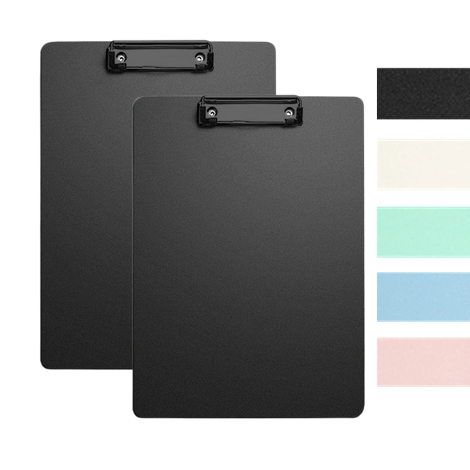 Bxaolu Plastic Clipboard, Holds 8.5 x 11 Sheets, 2 Pack Clipboards Folder for Office Supplies, Black