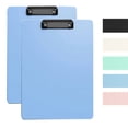 thumbnail image 1 of Bxaolu Plastic Clipboard, Holds 8.5 x 11 Sheets, 2 Pack Clipboards Folder for Office Supplies, Light Blue, 1 of 9