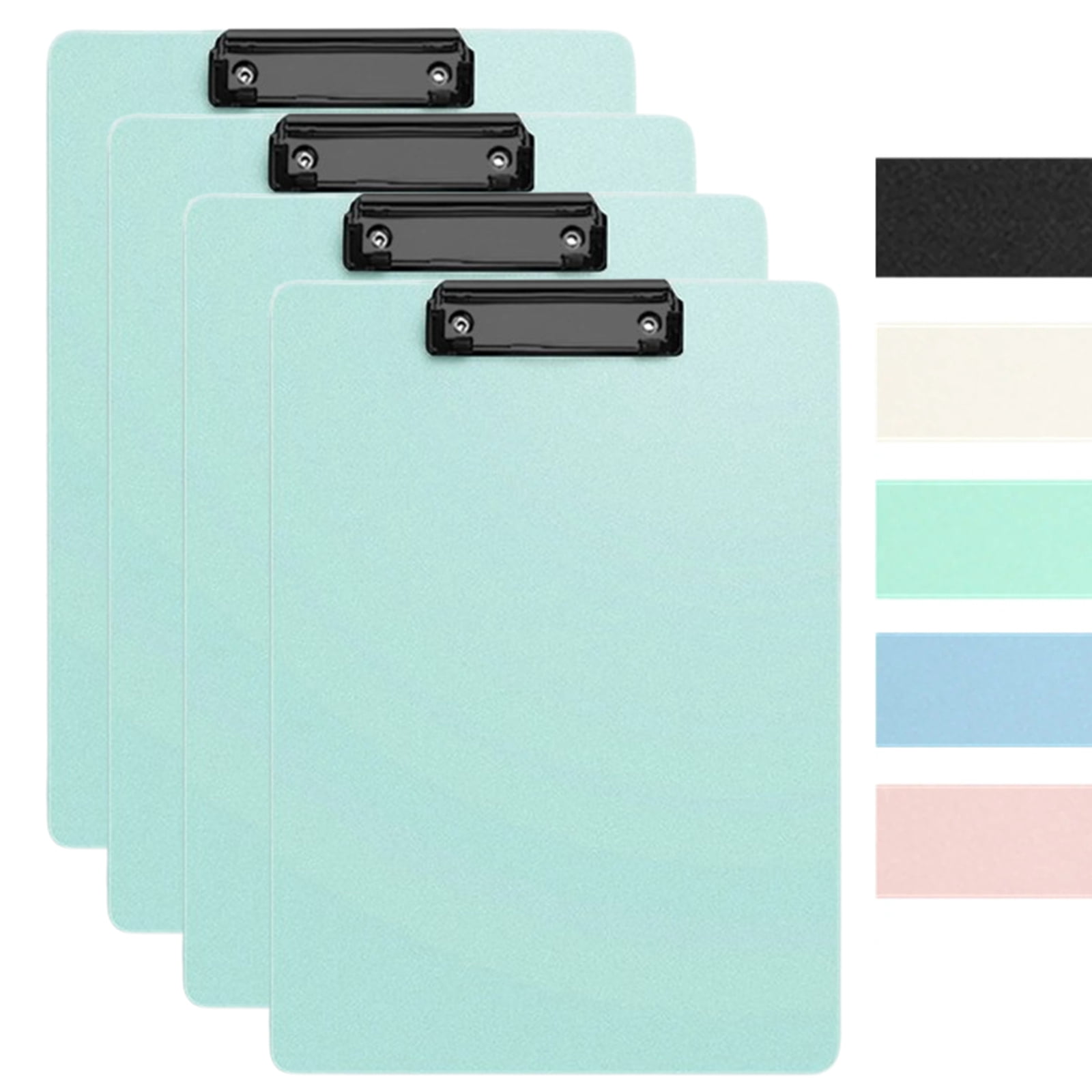 Bxaolu Plastic Clipboard, Holds 8.5 x 11 Sheets, 4 Pack Clipboards Folder for Office Supplies, Light Green