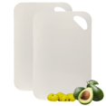 thumbnail image 1 of Bxaolu Plastic Cutting Board Set, 2-Pack Small Chopping Boards for Kitchen, Dishwasher Safe, Double-Side Boards Pads for Meat Vegetable Fruit, Non-Slip, Space Saving, White, 1 of 7
