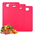 thumbnail image 1 of Bxaolu Plastic Cutting Board Set, 3 Pack Small Chopping Boards for Kitchen, Dishwasher Safe, Double-Side Boards Pads for Meat Vegetable Fruit, Easy Grip Handle, Non-Slip, Space Saving(Red), 1 of 8