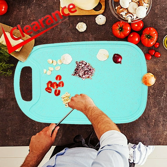 Bxaolu Plastic Cutting Boards For Kitchen Dishwasher Safe Double-sided Design Extra Large Cutting Board For Meat Easy Grip Handle Non-Slip With Grinding Area