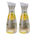 thumbnail image 1 of Bxaolu Plastic Juice Carafe with Lids (Set of 2) 34 oz Carafes for Mimosa Bar, Drink Pitcher with Lid, Water Bottle, Milk Container, Clear Beverage Containers for Fridge, Pantry Storage, 1 of 7