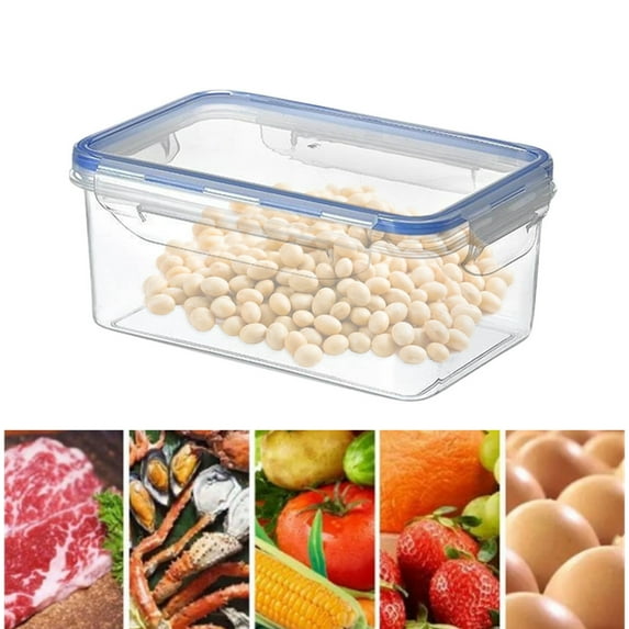 Bxaolu Plastic Storage Bins with Lids 1Pack, 500ML Storage Containers With Buckle Latch, Stackable Storage Organizers for Home Pantry Office Refrigerator Organization, Clear