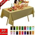 thumbnail image 1 of Bxaolu Plastic Table Cloth Disposable 1 Pack, 54 x 72 Inch Table Cloths, Party, Picnic, Wedding, Decorative Tablecloths, Rectangle, Leakproof & Sturdy Plastic Cover, Gold, 1 of 9