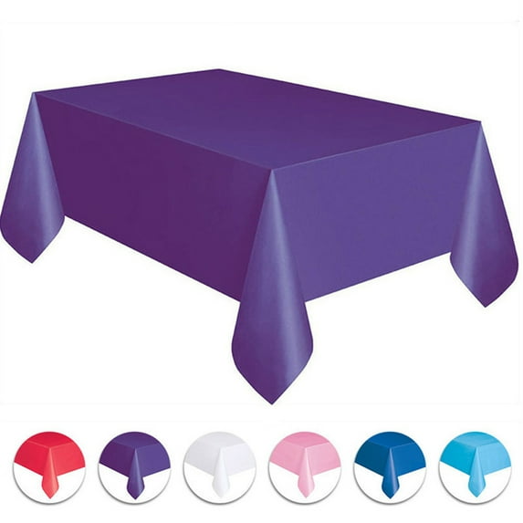 Bxaolu Plastic Table Cloth Rectangle Table Protector 1 Pack, 6×4.5ft Tablecloth, Purple, Table Cloth for Disposable Use, Table Cover for Holiday Party, Gathering