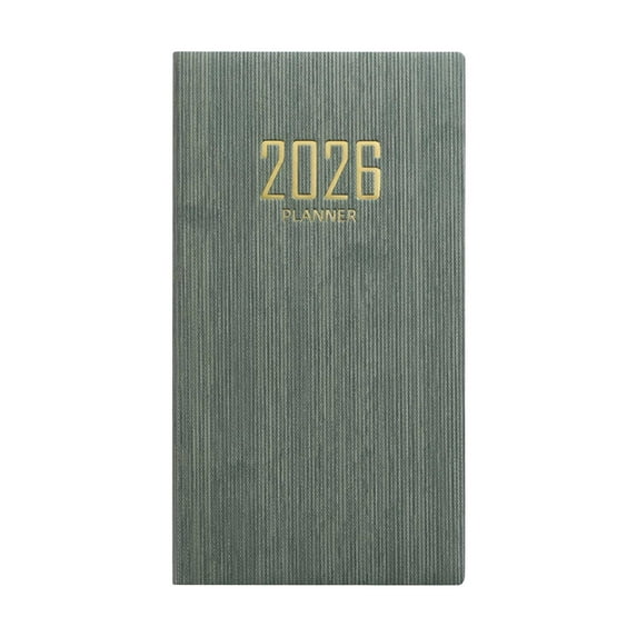 Bxaolu Pocket Planner for Purse 3.8" x 6.8" - A6 Size Planner, 128 Pages, Weekly Planner/Weekly Agenda/Monthly Calendar Organizer (Army Green)