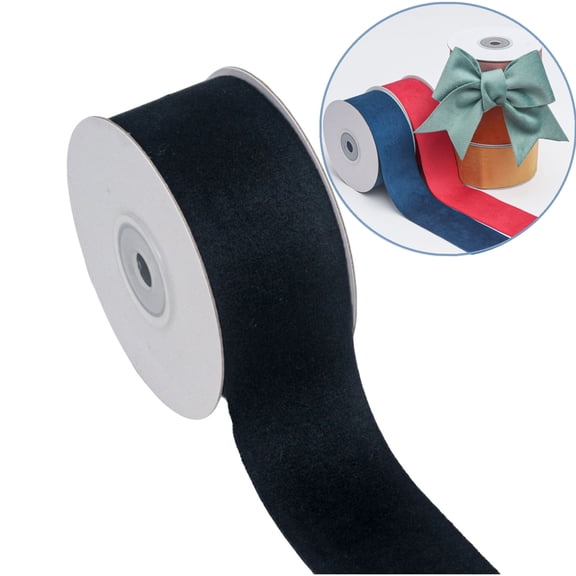 Bxaolu Polyester Velvet Ribbon, 1.6 Inch,14.75Ft Ribbon Spool&nbsp;Christmas Decorations, Use for Choker, Gift Wrapping, Floral Bouquets, Boutonnieres, Black