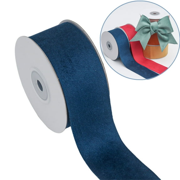 Bxaolu Polyester Velvet Ribbon, 1.6 Inch,14.75Ft Ribbon Spool Christmas Decorations, Use for Choker, Gift Wrapping, Floral Bouquets, Boutonnieres, Navy