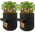 thumbnail image 1 of Bxaolu Potato Grow Bags, 2 Pack 7 Gallon Garden Planting Growing Bag with Flap and Handles Planter Pots for Onion, Fruits, Tomato, Carrot - Black, 1 of 7