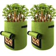 thumbnail image 1 of Bxaolu Potato Grow Bags, 2 Pack 7 Gallon Garden Planting Growing Bag with Flap and Handles Planter Pots for Onion, Fruits, Tomato, Carrot - Green, 1 of 8