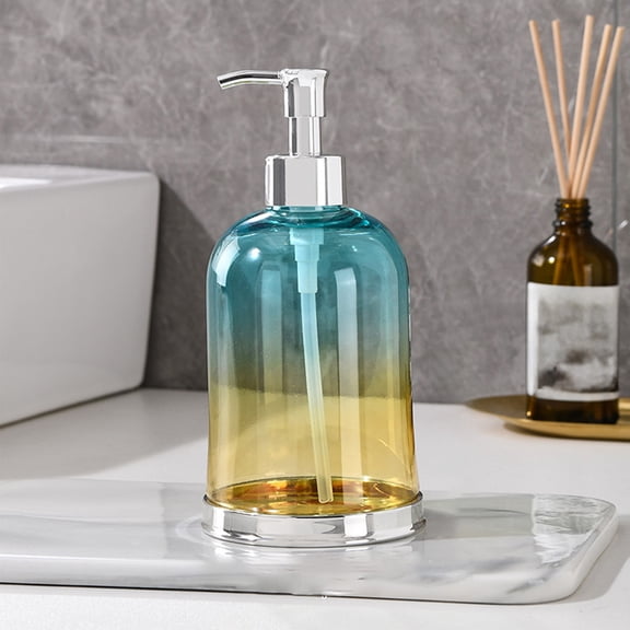 Bxaolu Pump Bottle, Refillable Plastic Empty Lotion Soap Dispenser Liquid Container for Bathroom Shampoo and Body Wash, 15oz/450ml (Blue,1Pack)