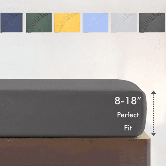 Bxaolu Queen Fitted Sheet - Hotel Quality, Ultra Soft & Breathable Brushed Microfiber, Deep Pocket, Cooling Fitted Sheets for Queen Size Bed (Sheet Only, Gray)