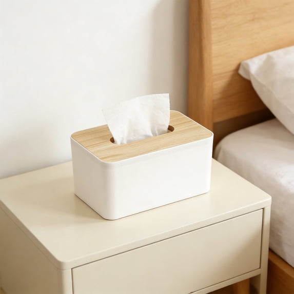 Bxaolu Rectangle Tissue Box Cover, Decorative Tissue Holder & Storage Container for Bedroom, Living Room, Dining Room, Bathroom, Countertop, Desk & Office