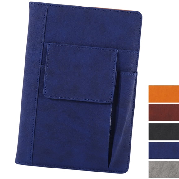 Bxaolu Refillable Lined Leather Journal Notebook, A5 Hardcover Journal Notebook for Women Men, 200 Pages Thick Paper Notebooks with Front Pockets and Pen Pocket, Daily Premium Journal for Writing