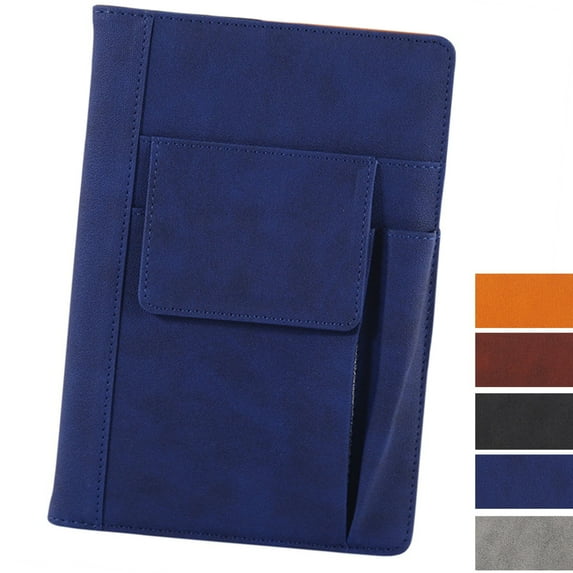 Bxaolu Refillable Lined Leather Journal Notebook, A5 Hardcover Journal Notebook for Women Men, 200 Pages Thick Paper Notebooks with Front Pockets and Pen Pocket, Daily Premium Journal for Writing