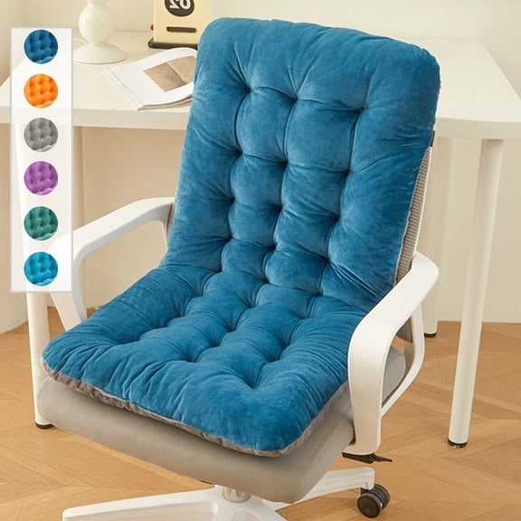 Bxaolu Rocking Chair Cushion, Thicken Seat & Back Chair Cushions with PP Cotton, Non-Slip Chair Pad with Belt for Indoor Outdoor Office&nbsp;Chairs, Blue, 17.2" x 39"