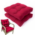 thumbnail image 1 of Bxaolu Rocking Chair Cushion, Water Resistant Thicken Durable Tufted Pads, Set of Seat & Back Cushion with Ties for Indoor Outdoor Rocker, 2 Piece, Red, 1 of 9