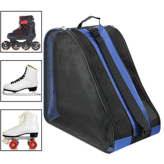 Bxaolu Roller Skate Bag, Breathable Ice Skate Bags with Adjustable Shoulder Strap, Oxford Cloth Skating Shoes Storage Bag for Women Men, Roller Skate Accessories, Blue