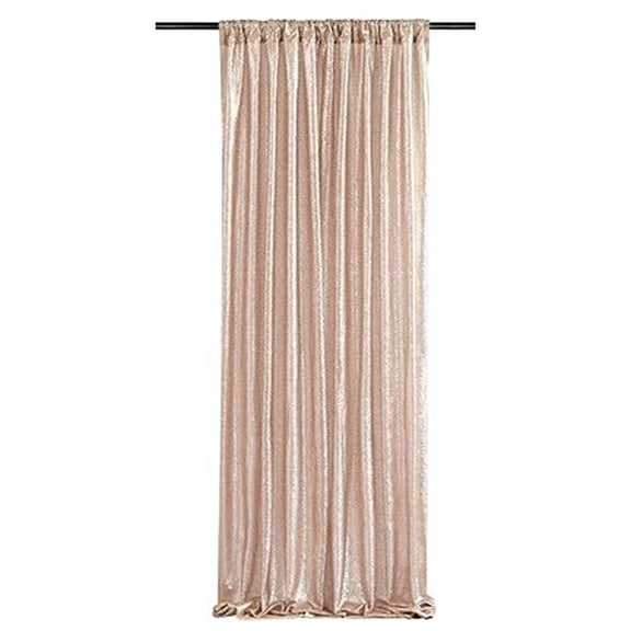 Bxaolu Rose Sequin Backdrop Curtains 24" x 95" Glitter Party Backdrop Sparkly Fabric Curtain for Wedding Stage Background Decorations Christmas Party Decor, 1 Panel